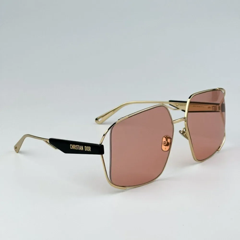 NEW Dior ARCHIDIOR S1U  B0E0 Gold Pink Women Oversized Square Sunglasses